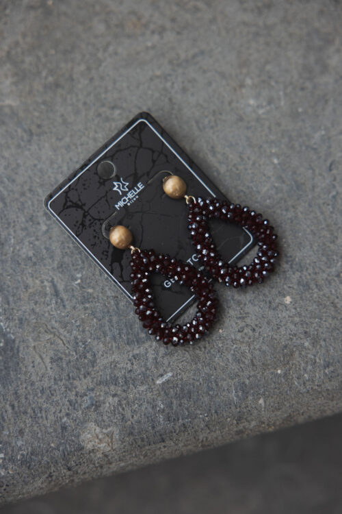 Loesjes statement oorbellen burgundy